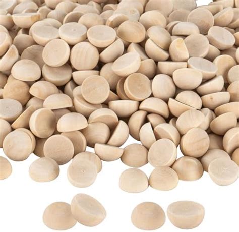 1/2 inch Half Wooden Balls, 500PCS Unfinished Round Wood Half Sphere ...