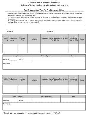 Fillable Online csusm csu bsba maximum transfer credits form Fax Email ...