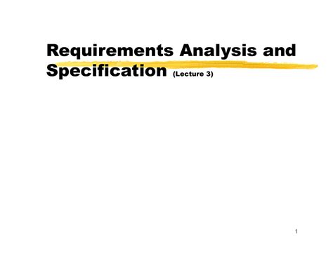Requirement Analysis and management - Requirements Analysis and ...