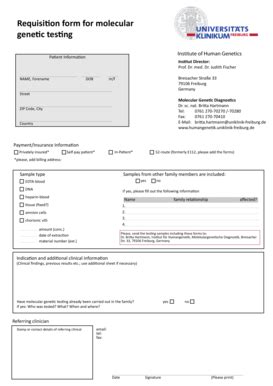Fillable Online Requisition form for molecular genetic testing Fax ...