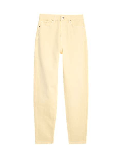 Buy Mom High Waisted Tapered Ankle Grazer Jeans at Marks & Spencer