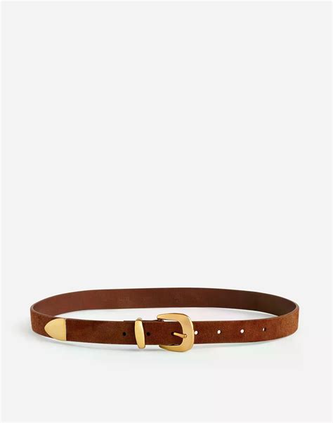 Mw Skinny Suede Western Belt - Soft Mahogany | Editorialist