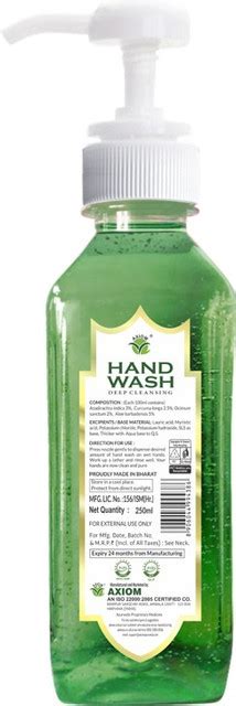 AXIOM Herbal Hand Wash 250ml enriched with Aloevera & Tulsi(Table top ...