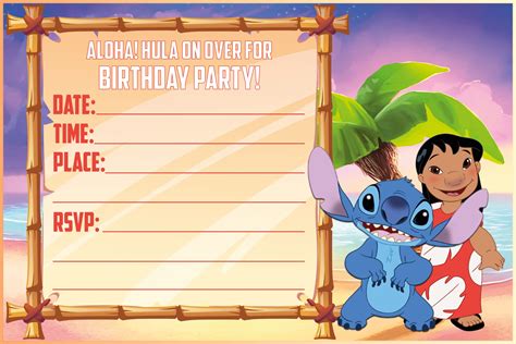 Lilo And Stitch Party Invitations STITCH BIRTHDAY PARTY INVITATIONS