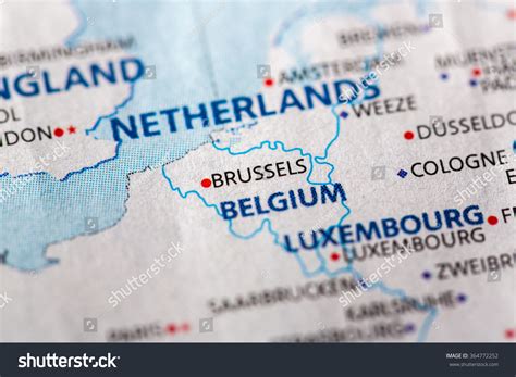 Closeup Brussels Belgium On Political Map Stock Photo (Edit Now) 364772252