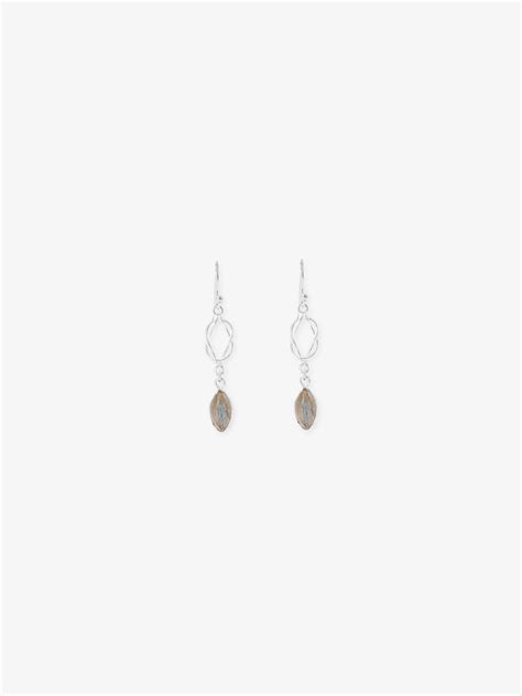 Oval Labradorite Silver Chain Loop Earring – ChimeraLifestyle