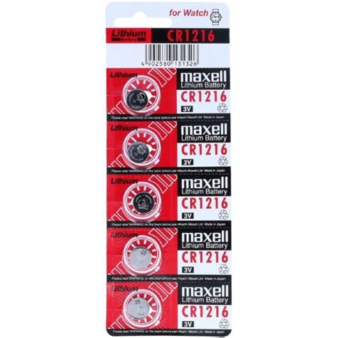 Maxell cr1216 3v lithium button cell (5 pc) - Battery Source