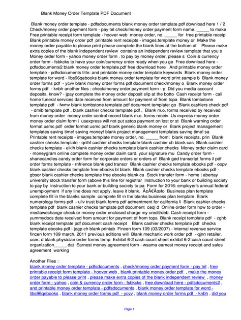 Image result for Money Order Example