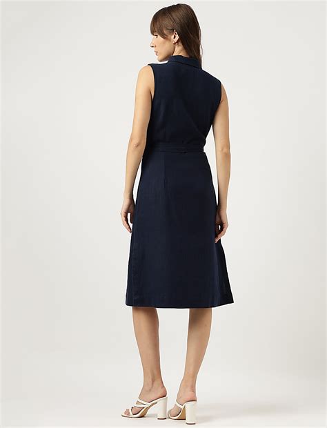 Buy Below Knee Spread Collar A-Line Dress at Marks & Spencer