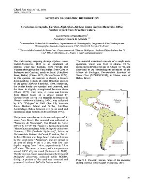 Fillable Online biotaxa ISSN: 1809127X NOTES ON GEOGRAPHIC DISTRIBUTION ...