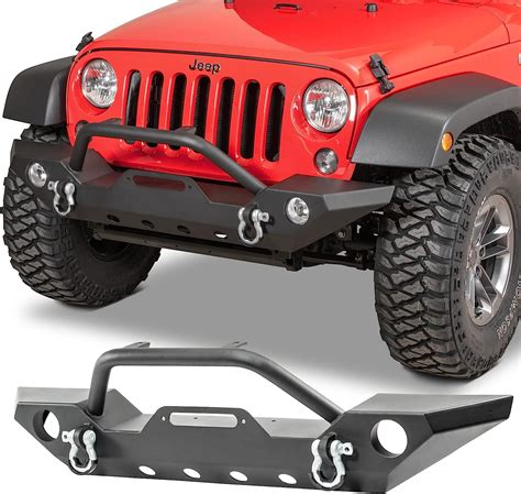 07 18 jeep wrangler jk lod offroad offroad signature series shorty front winch bumper with bull ...