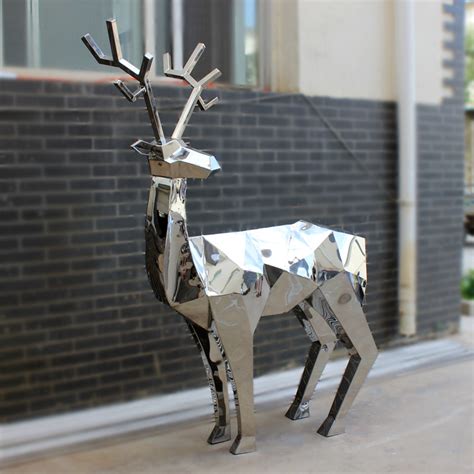 公园不锈钢动物长颈鹿雕塑_雕塑吧