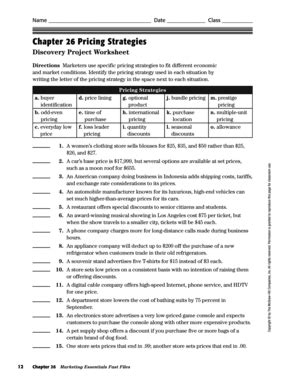 Chapter 26 Pricing Strategies - McGraw Hill Education - Fill and Sign ...