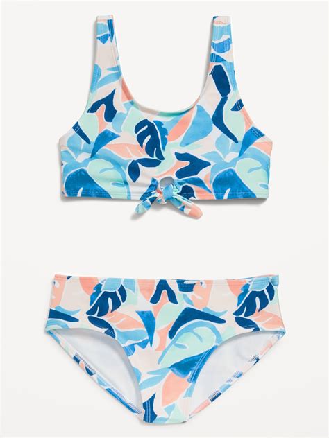 Old Navy Tie-Front Bikini Swim Set for Girls blue - 566765052