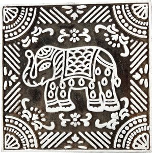 Global Art Traders One Square Elephant Design Fabric Printing Stamp ...