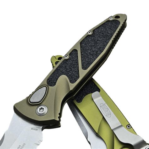 Microtech SOCOM ELITE AUTO T/E STONEWASH FULL SERRATE OD GREEN 161A ...