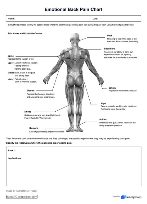 Emotional Back Pain Chart - back pain chart