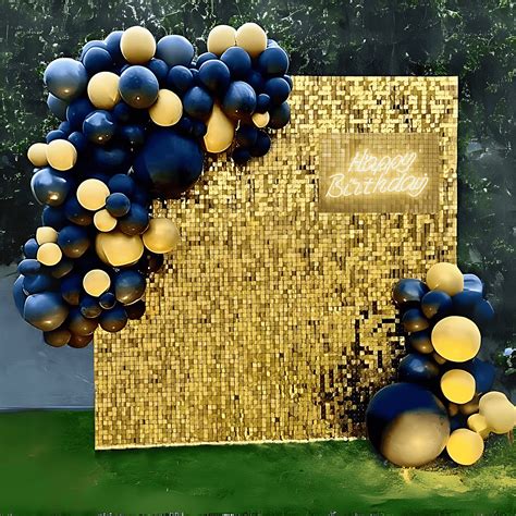 Golden Sequin Backdrop Birthday Balloon Decoration at an unbelievable ...