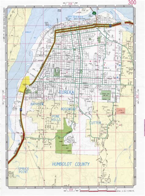 Map of Eureka city, California. Free large detailed road map Eureka
