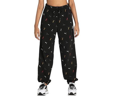Puma Women Classics Graphics AOP Pants TR -Black (53164001, Large ...