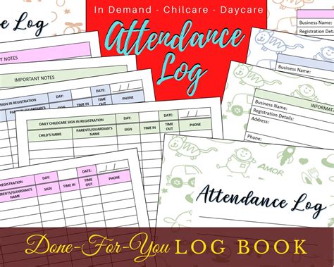 Buy Sign in and Sign-out Registration Log Book Perfect for Home Daycare ...