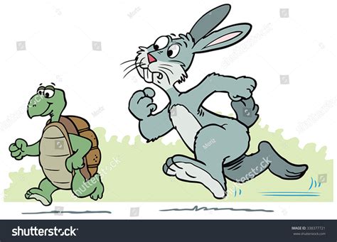 Rabbit And Turtle Stock Vector Illustration 338377721 : Shutterstock