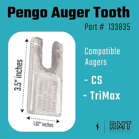 Manual Auger Replacement Auger Tooth - Fits Bobcat, McMillen, Danuser ...