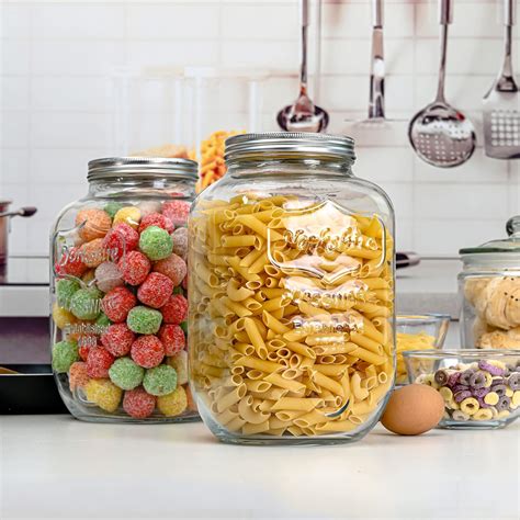 Large Capacity Mason Jar 1 Gallon Wide Mouth Glass Food Container with ...
