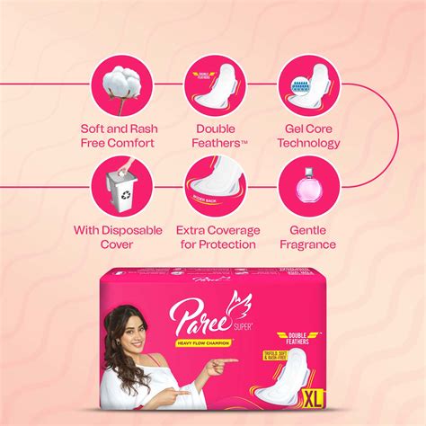 Buy PAREE SUPER SANITARY PADS WITH DOUBLE FEATHER FOR HEAVY FLOW XL ...