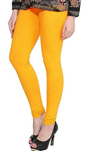 Buy GARUDAA GARMENTS Women's Leggings Soft Cotton, Color-Mango Yellow ...