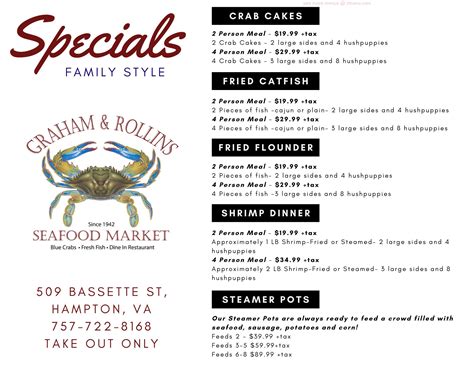 Online Menu of Graham & Rollins Restaurant, Hampton, Virginia, 23669 ...