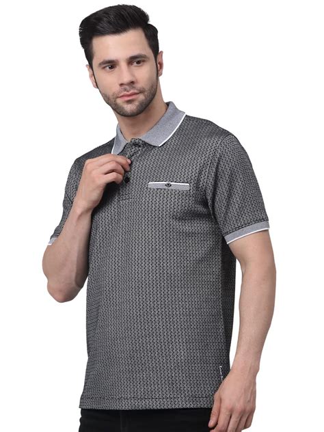 Buy LOUIS STITCH Mens Black Polo T-Shirt Smart Casual Egyptian Cotton ...