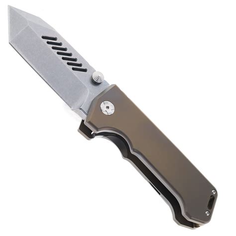 PMP Alpha Beast Bronze Titanium Handle Pocket Knife Magnacut Plain Edge ...