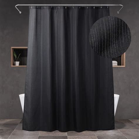 Popkozzi Black Shower Curtains for Bathroom: 72 Inch Water Repellent ...