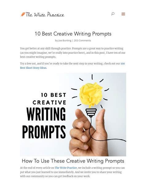 10 Best Creative Writing Prompts | PDF
