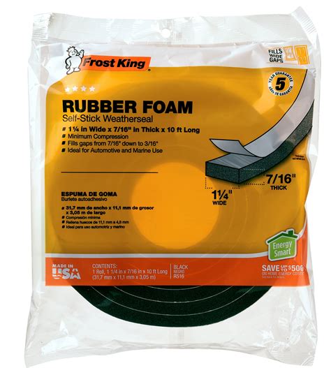 Frost King® R516H 1-1/4-Inch by 7/16-Inch by 10-Foot Thick Sponge ...