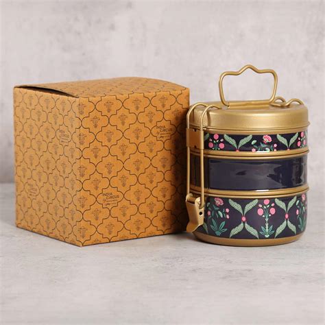 Buy INDIA CIRCUS Blooming Dahlia Stainless Steel 3-Tier Lunch Box from ...