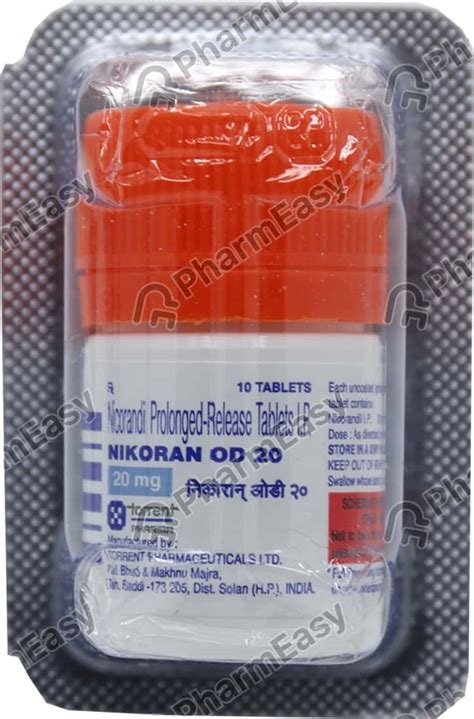 Nikoran Od 20 MG Tablet (10): Uses, Side Effects, Price & Dosage ...