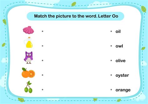 Premium Vector | Match words with the correct pictures letter O illustration vector