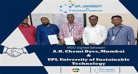 MoU with A.K. Chemi Dyes, Mumbai | UPL University of Sustainable Technology
