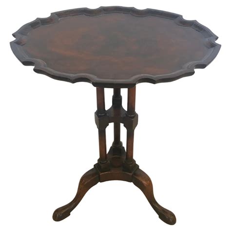 Pair of Small Antique Chippendale Style Round Mahogany End Side Drinks ...