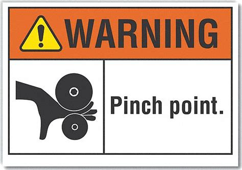 Polyester, Adhesive Sign Mounting, Pinch Point Warning Label - 64PL96 ...