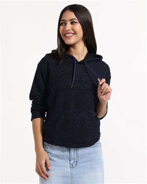 Buy Women's Navy Blue Hoodies Online at Bewakoof