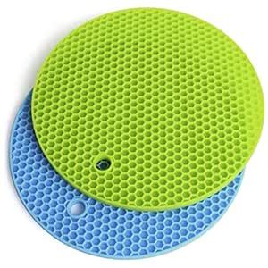 Buy KitchenFest® Non Slip Heat Resistant Round Silicone Pot Holder ...