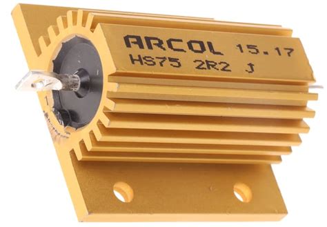 HS75 2R2 J Arcol | Arcol, 2.2Ω 75W Wire Wound Chassis Mount Resistor ...