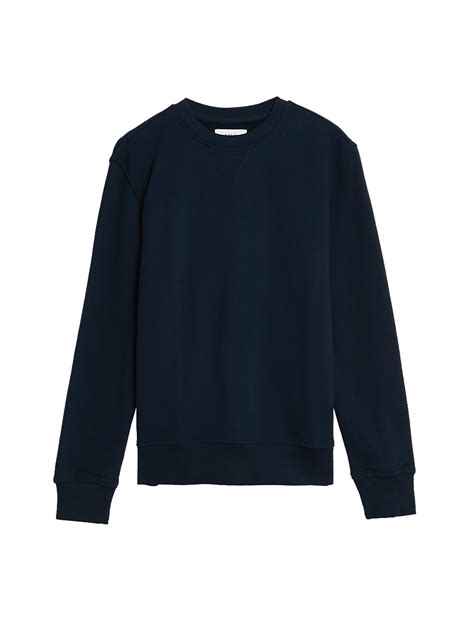 Buy Pure Cotton Crew Neck Sweatshirt at Marks & Spencer
