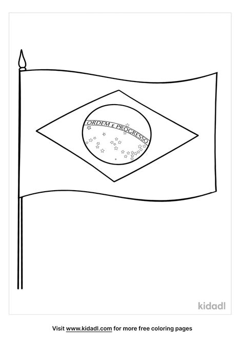 Brazilian Flag Coloring Page
