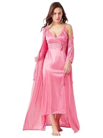 Buy Women's Satin Maxi Night Dress Full Sleeve Gown Comfortable & Fancy ...