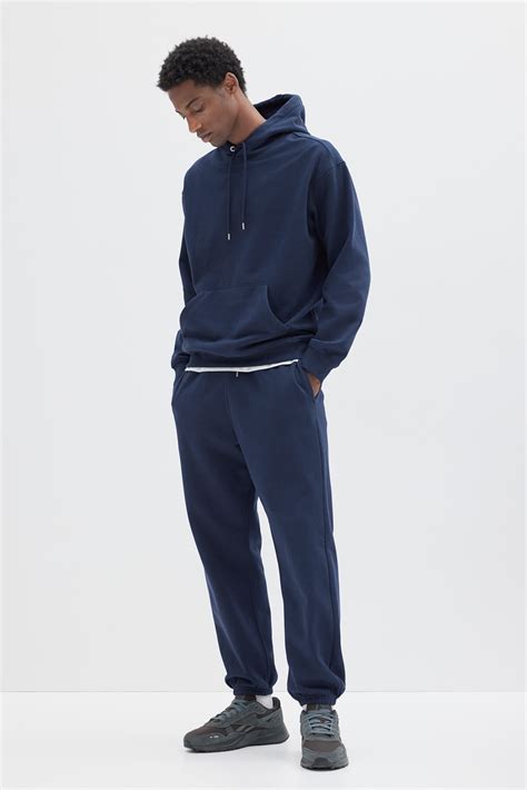 2-piece Loose Fit hoodie and joggers set - Navy blue - Men | H&M IN