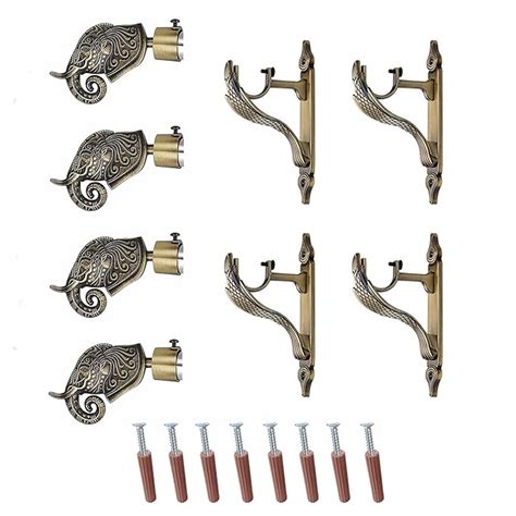 Rajwada Royal Aluminium Curtain Bracket with Cobra Support – Gloxy